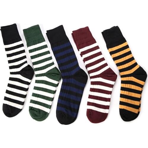 Striped Cotton Couple Socks Striped Motorcycle Punk Boots New Four Pairs Socks Cool With Trendy Street Fashion Socks Combination