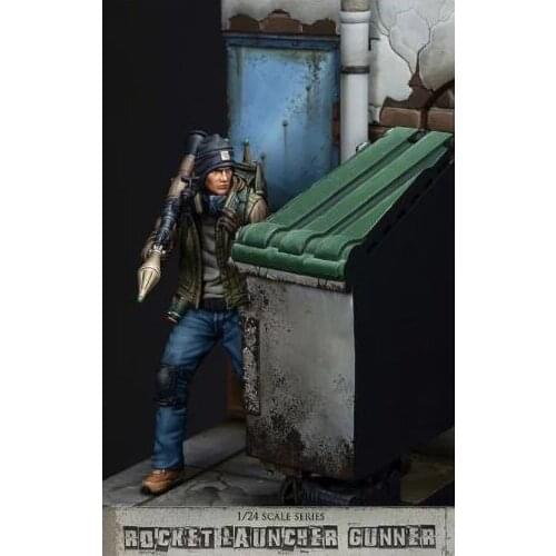 New Unassembled 1/24 75MM Man-at-Arms -rocket launcher 75mm Resin Kit DIY Toys Unpainted resin model