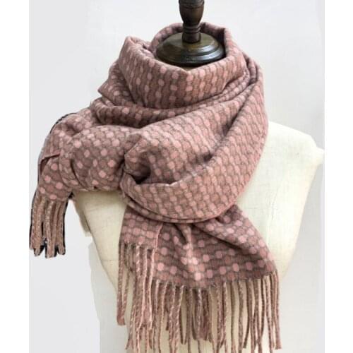 KENSHELLEY Custom Autumn And Winter New Blanket Scarf Women Thick Tassels Scarf Cashmere Feel Super Soft Shawl Scarf Gift