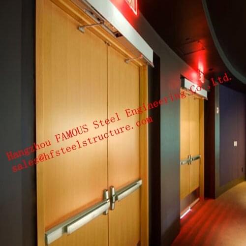 High Refractory Painted Wooden Fire Rated Double Doors Apartment Usage