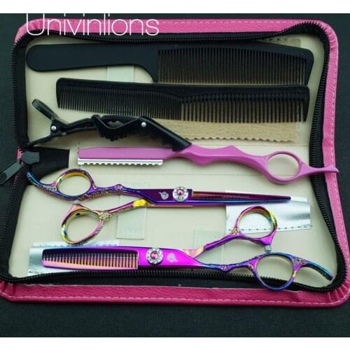 6" univinlions 440C left handed scissors thinning shears barber left handed hairdressing sissors japanese lefty scissors pinking
