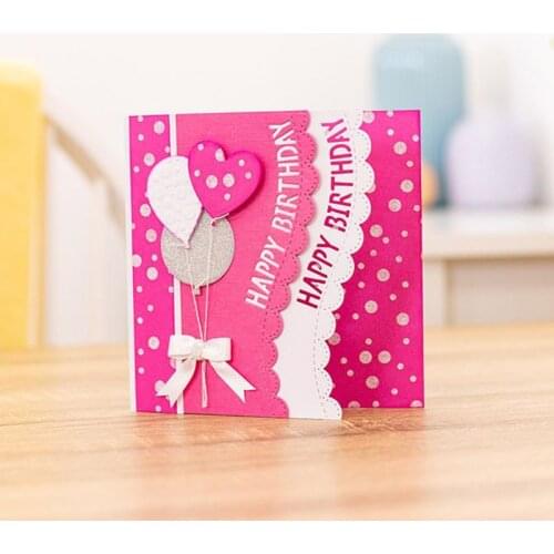 Happy Birthday Letter Lace Metal Cutting Dies Cut Die Mold Card Scrapbook Paper Craft Knife Mould Blade Punch Stencils 2021 New