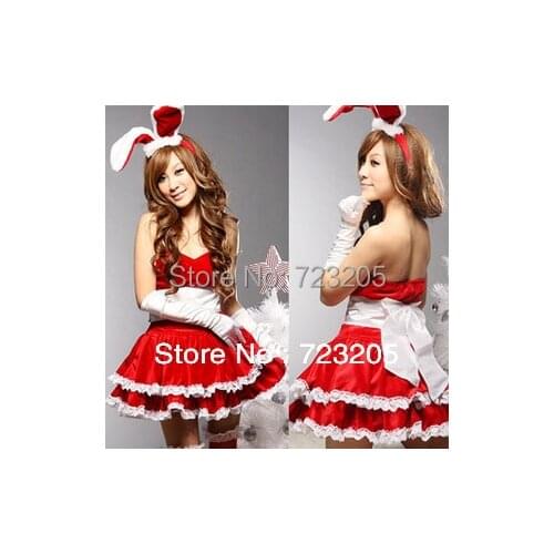 Holiday Sale!!! New Arrival 3 Colors Xmas Costume Christmas Dress Christmas Girl' Costume Women Santa Dress Rabbit Costumes