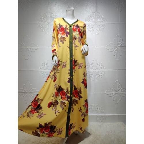 Ramadan Eid Hijab Dress for Women 2021 New V Neck Long Sleeve Ribbon Loose Plus Size Arabic Muslim Dubai Oman Clothes