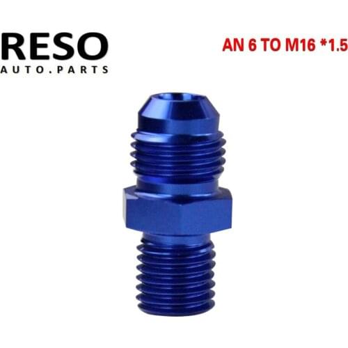 RESO--Male AN 6 Flare to M16x1.5(mm) Metric straight fitting AN 6 To M16 *1.5 Port Adapter