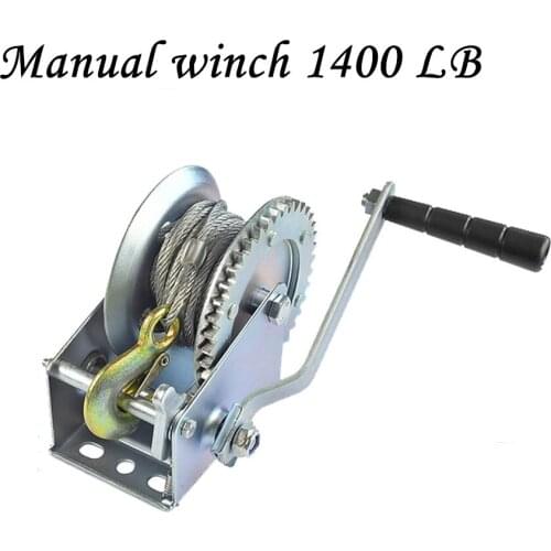 Manual winch 1400 LB winch of wire rope