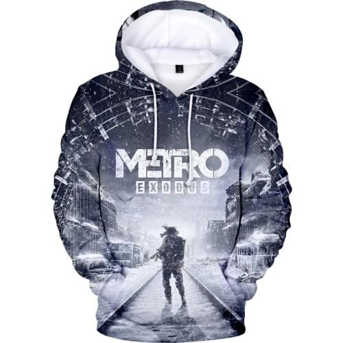 Metro exodus subway leaving Hoodies Men/women sweatshirts 3D Print Autumn warm Metro exodus Hoodies Boys Casual Coat clothes
