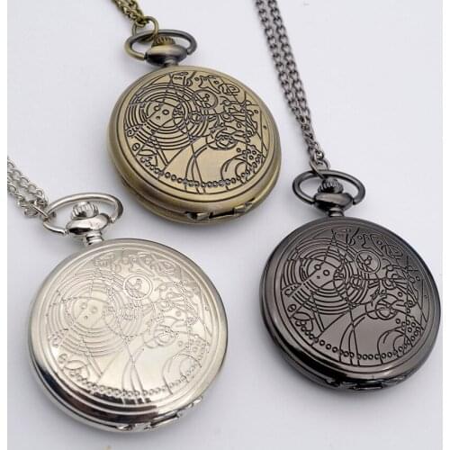 50pcs/lot Hot Sale Vintage Pocket Watches with Necklace Whlosale