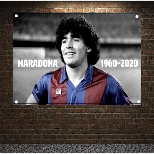 Vintage Football Stars Poster Maradona No. 10 Jersey Banners Canvas Painting Wall Chart Home Decoration Retro Flag Wall Stickers