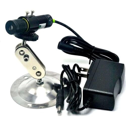 532nm 50mW Green Line/Dot Laser Diode Module w 5V Power& Adapter &Holder &K9 Lens