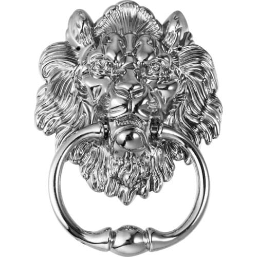 1 pc Front Door Handle Antique Silver Tone Lion Head Zinc Alloy Pull Ring Door Knocker Door Handle for Drawer Cabinet