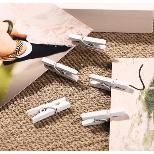 100pcs Small White Wooden Clothes Pegs For Photo Clips Clothespin Paper Craft Decoration Clips Pegs Mini Natural Wooden Clips