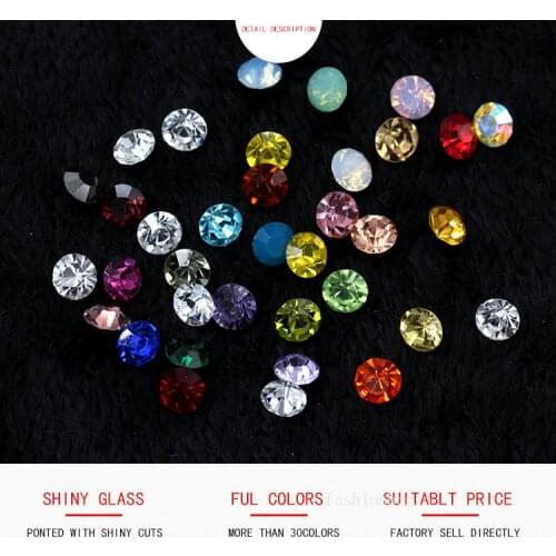 144pcs SS2 1.1-1.2mm Rivoli Czech crystal multi color beads pointed back Round beads Rhinestone Glitter Jewelry Nail Making DIY