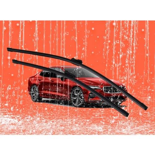 2 pcs Front Windshield Bracketless Wiper Blades Set 26"+20" Fit for Volvo S60 SEDAN 2010-2016 ONLY PUSH BUTTON STYLE CLIP