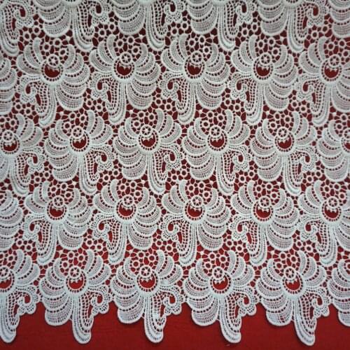 2 Yard/ Lot Embroidery fabric hollow water soluble lace elastic milk silk embroidery full of large flower three-dimensional geo