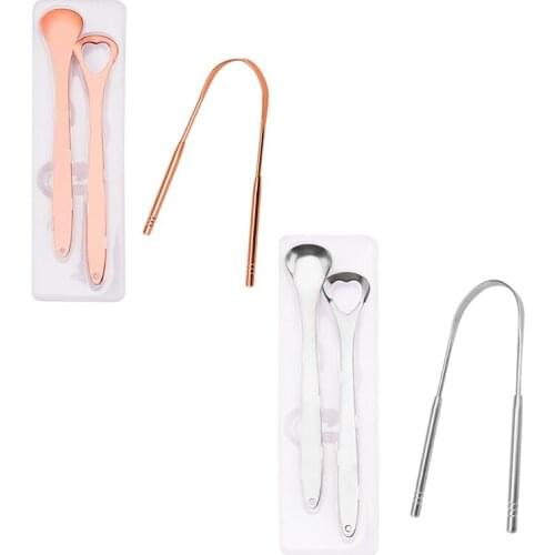 3PCS Tongue Scraper Stainless Steel Tongue Cleaners Oral Hygiene Brushes Reusable Stainless Steel Tongue Tools