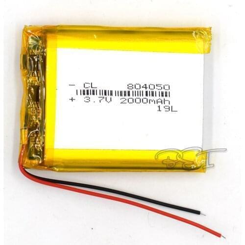 5Pcs 3.7V lithium battery Li-polymer Rechargeable Cell Li-ion Polymer 804050 2000mAh For PSP Navi GPS MP3 MP4 Speaker Camera