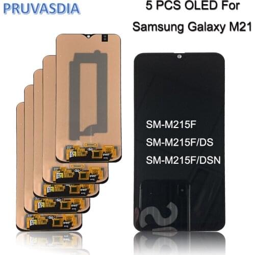 5 Piece/lot OLED For SAMSUNG Galaxy M21 2020 LCD M215 Display SM-M215F/DS LCD Screen Touch Digitizer Assembly