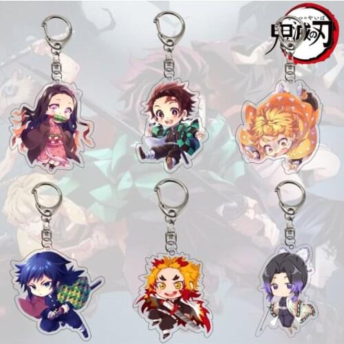 Anime Demon Slayer Acrylic Keychain Kimetsu no Yaiba Cosplay Accessories Keyring Jewelry Fans Gifts