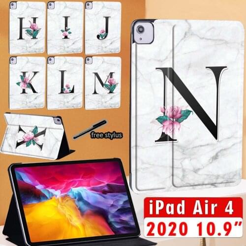 For Air 4 Case 10.9 Inch 2020 Tablet Initial PU leather Stand Heavy Duty Protective Folio Case for A2072 A2316 A2324 A2325 Cover