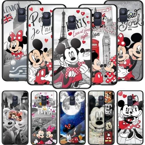 Tempered Glass Cover Mickey Minnie Travel For Samsung A91 A81 A72 A71 A52 A51 A41 A31 A21S A21EU A11 A01 Phone Case
