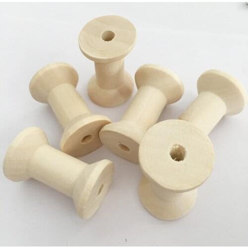 100 pcs 4.7*3.1 cm Zakka Wooden Bobine Classic Style DIY Sewing Tool Wooden Spool For Twine Storage Thread Wire Needlework