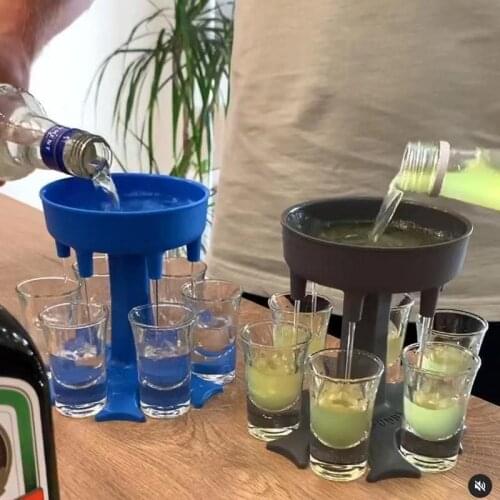 Shot Dispenser 6 Shot Glass Cups Drink Dispenser For Wine Whisky Beer Dispenser Holder Drinking Games Tools Home Party Bar