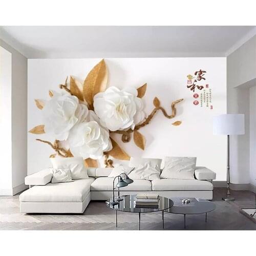Beibehang Custom photo wallpaper home and rich rose TV background wall living room bedroom home decor background 3d wallpaper