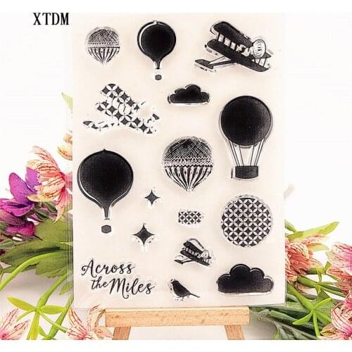 Hot sale hot air balloon Transparent Clear Stamps / Silicone Seals Roller Stamp for DIY scrapbooking photo album/Card Making