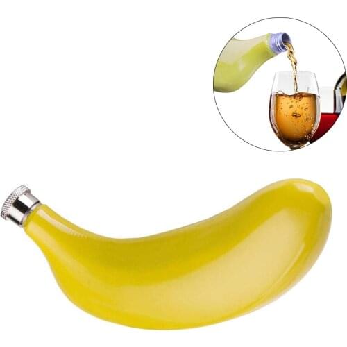 Oz Banana Stainless Steel Hip Flask Pot Personalized Creative Portable Banana Shape Yellow Hip Flask Appealing