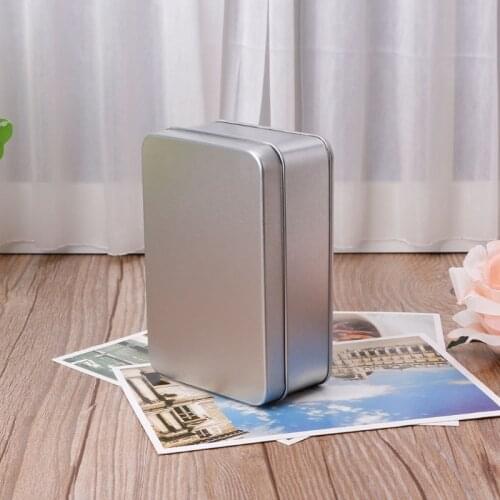 Small Metal Tin Silver Storage Box Case Organizer For Money Coin Candy Key