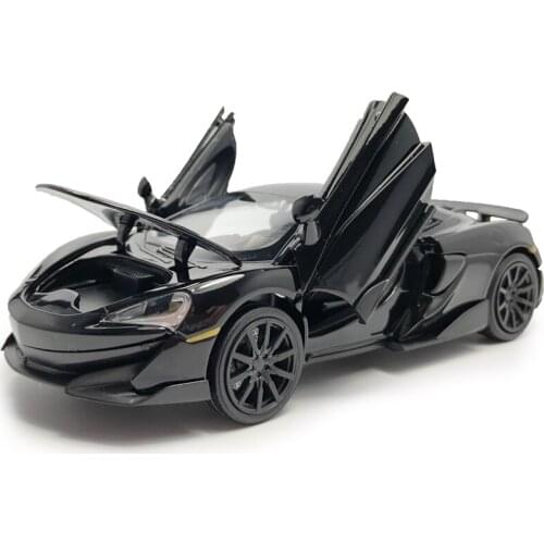 1:32 600lt Diecast Alloy Car Model Pull Back 4 Doors Open Collectibles Kids Gift Toy