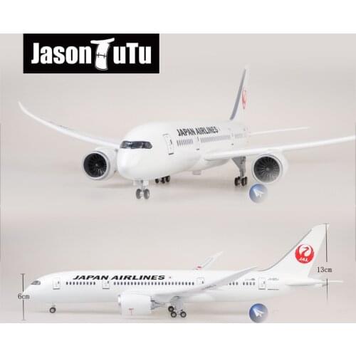 JASON TUTU 43cm Resin Diecast 1:130 Scale Japan Airlines Boeing B787 Plane Model Airplane Model Aircraft with Light & Wheel Plan