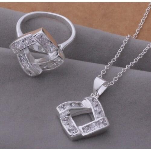 AS381 Trendy wholesale r Jewelry Sets Ring 406 + Necklace 716 /arrajiya bsoakjvar plated