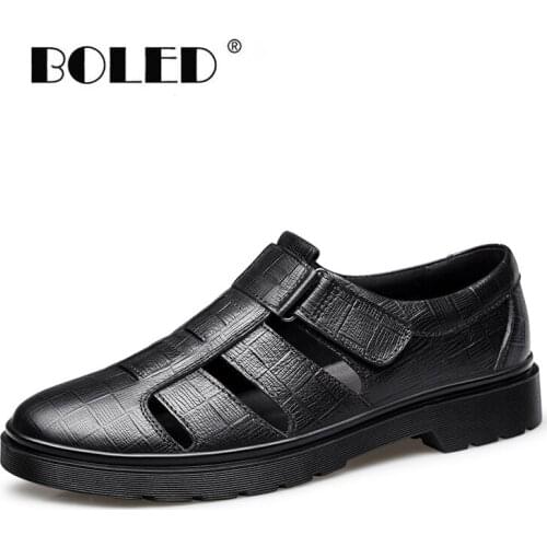 New Male Shoes Business Dress Men Sandals Summer Men Shoes Genuine Leather Outdoor Non-Slip Walking Shoes Zapatos Hombre