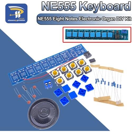 DIY Electronic Kits Set NE555 Keyboard Eight Notes Electronic Organ Module Parts Soldering Practice Fun Electric Piano Learning