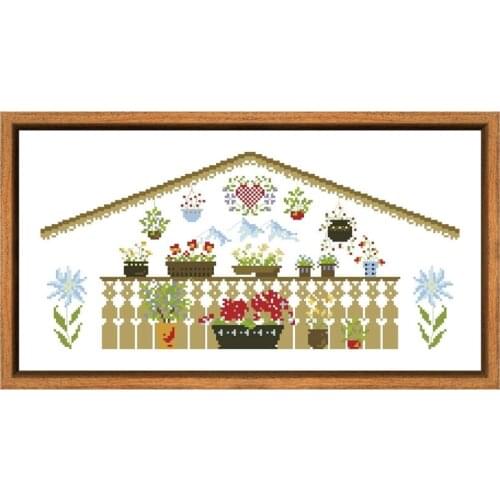 Dreampattern Beautiful garden cross stitch kits embroidery needlework sets 18ct 14ct 11ct white cloth DIY handmade needlework