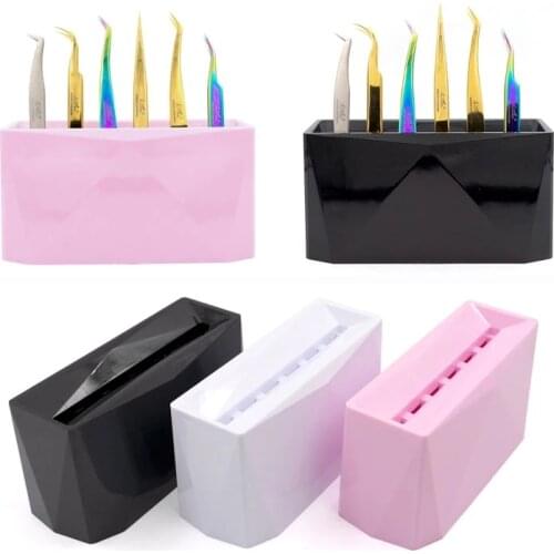 Nail Art Tattoo Beauty Tools Shelf 6 Holes Acrylic Eyelash Tweezer Storage Shelf Lash Extension Tweezers Organizer