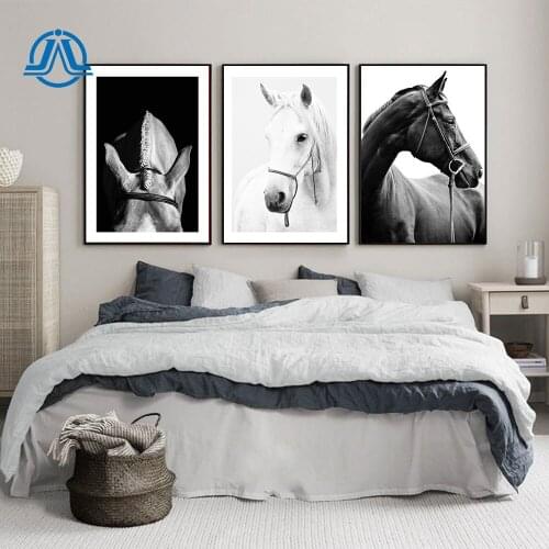 Black And White Horse Art Poster Fashion Canvas Painting Nordic Style Modern Picture For Living Room On The Wall Home Decoration