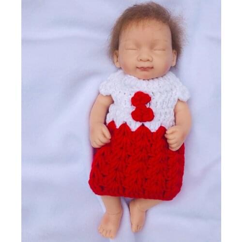 Full Body Silicone Reborn Baby Doll Silicone Girl Mini Doll 10 inches Realistic Reborn Toddler Doll Baby Bath Toy For Children
