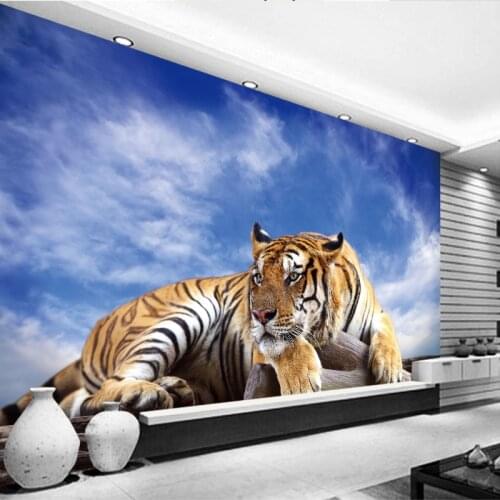 Custom Photo Wall Paper 3D Stereoscopic Animal Tiger Wall Mural Backdrop Wallpaper Living Room Bedroom Home Decor