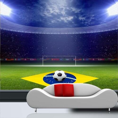Custom Sports football 5D Papel Mural Theme stadium 3d wall mural wallpaper for Club Bar sofa background Soccer 3d photo murals