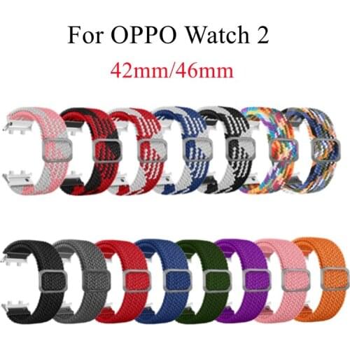Nylon Strap for OPPO Watch 2 42mm 46mm Elastic Bracelet Fabric Braided Loop Wristband Breathable for OPPO Watch2 Smart Watchband