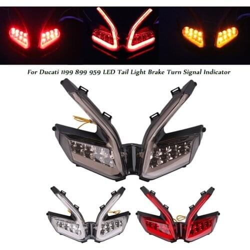 Motorcycle LED Tail Light Brake Turn Signal Indicator Refit Set Safety Rear Lamps for Ducati 1199 899 959 1299 Panigale