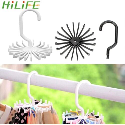 HILIFE Scarf Hanger Tie Belt Hanger Clothes Holder Wardrobe Organizer Rack Rotating Drying Rack Laundry Hanger Home Storage