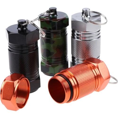 Waterproof Seal Tank Organizer Pocket Pill Cases For Outdoor Emergency Medicine Storage Bottles Aluminum Capsule Container Drug