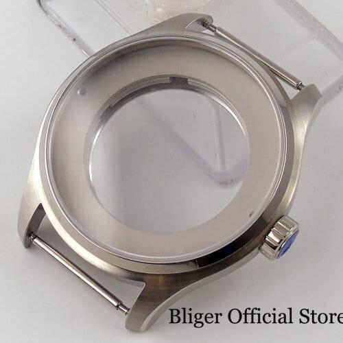 BLIGER 44mm Automatic Watch Case for MIYOTA 8215 MINGZHU 2813 Movement Seeing Glass Backcover 5ATM Waterproof