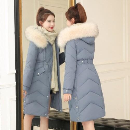 Winter Female Long Jacket 2021 new Winter Coat Women Fur collar Parkas Woman Plus size M-3XL Cotton Jacket Winter Jacket