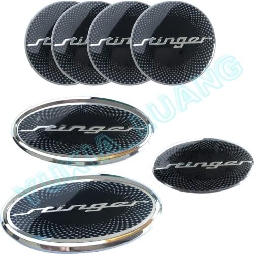 1 Set Stinger Front Grille Trunk Steering Wheel Center Cap Sticker Badge Emblem