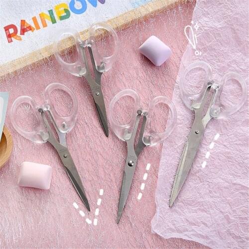 1pc Transparent Scissors DIY Scrapbooking Paper Cutter Art Utility Knife Portable Scissors Cutting Tool Office School Supplies
